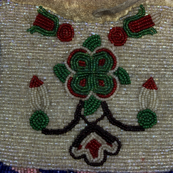 Native American beaded bag w/ mirror - 19th century