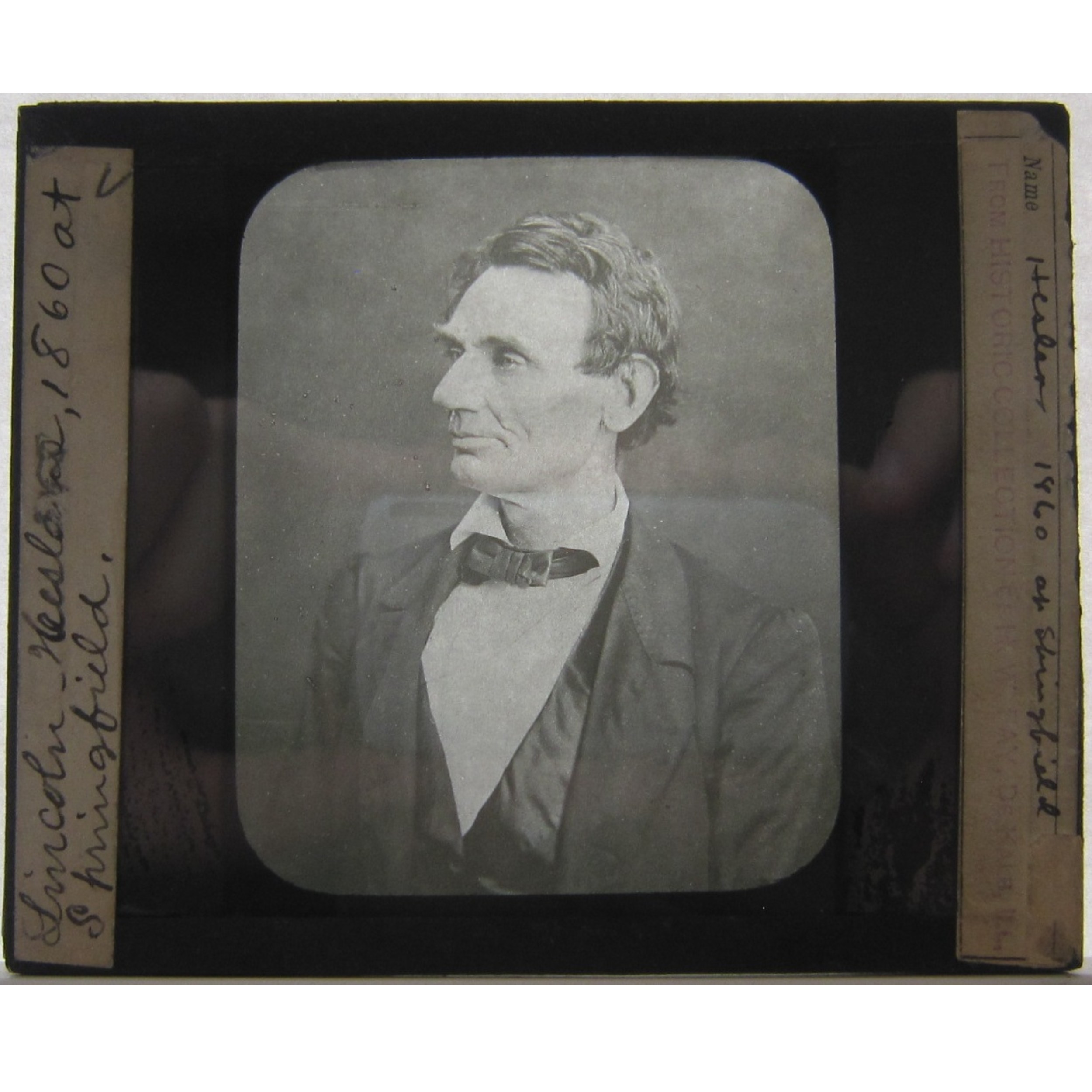 Glass slide of Abraham Lincoln, June 3rd,1860. Springfield, IL.