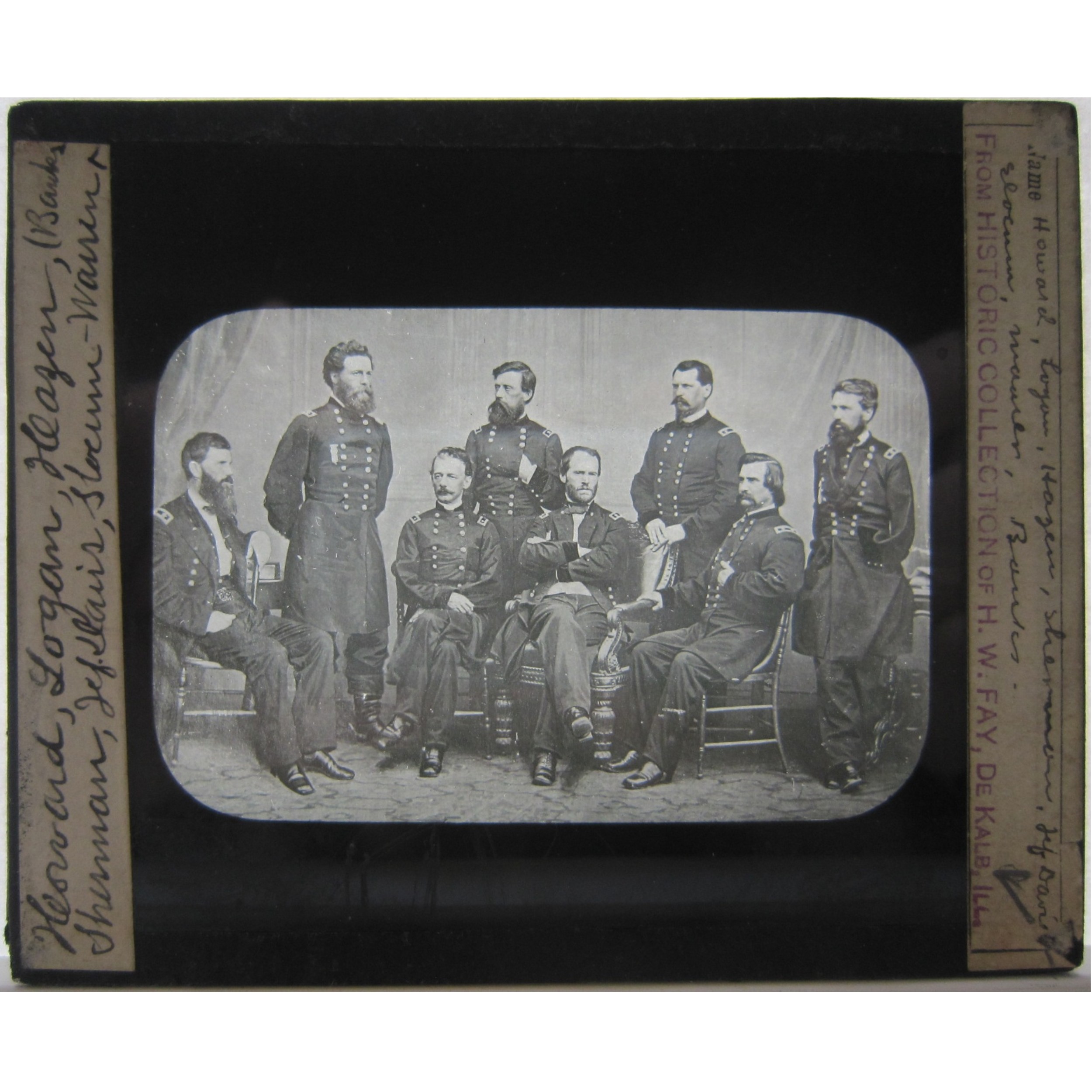 Glass slide of Major General William T. Sherman and his Generals