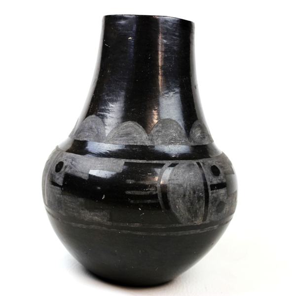 Scarce Santa Clara Indian Pueblo black pottery - c. 1930s