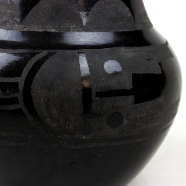 Scarce Santa Clara Indian Pueblo black pottery - c. 1930s