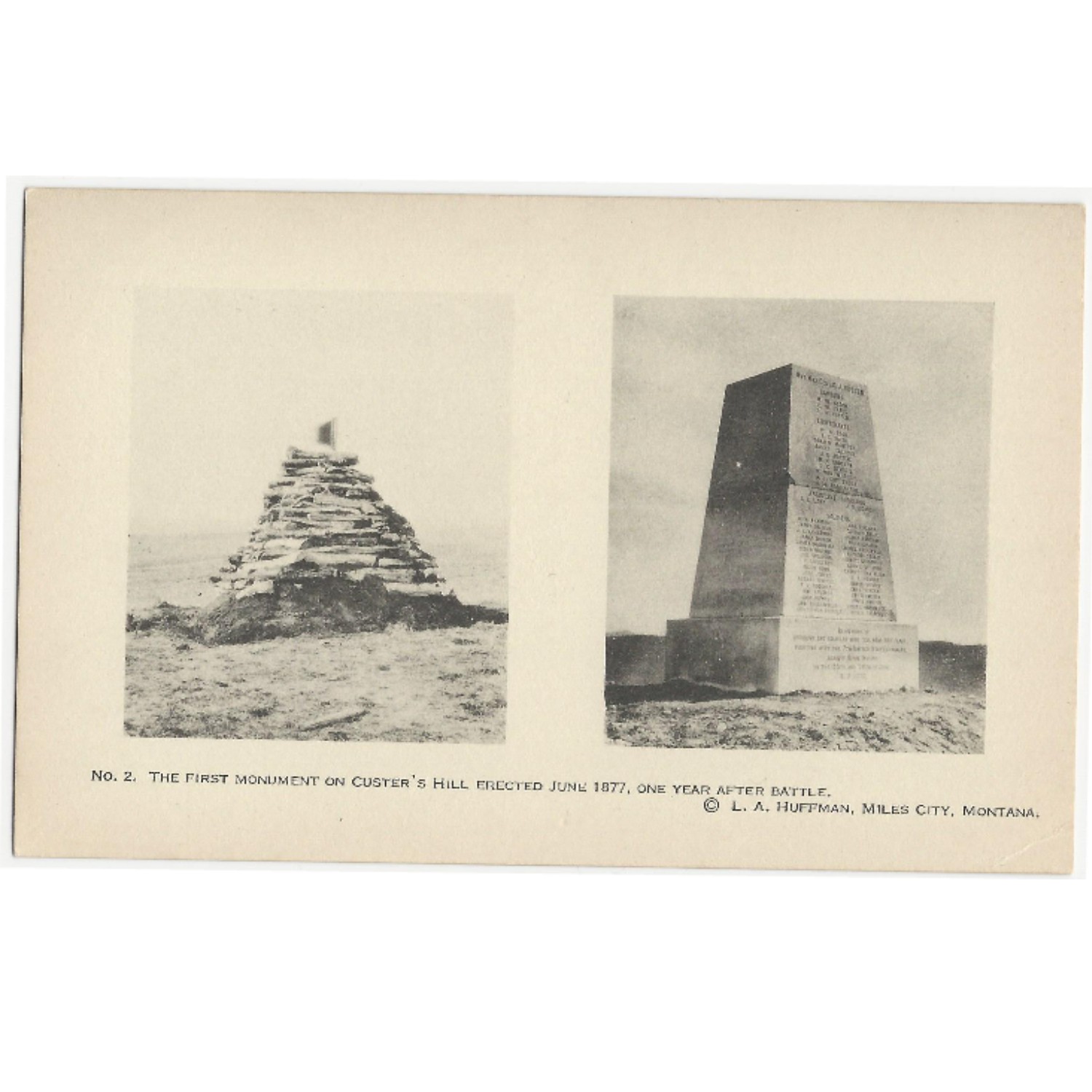 Little Bighorn commemoration postcard - Circa 1917