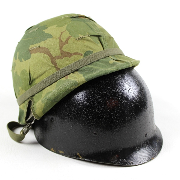 US Army M1 helmet w/ liner and cam cover