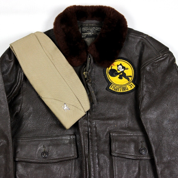 Leather flight jacket type G-1 w/ squadron patch