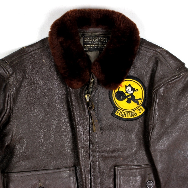 Leather flight jacket type G-1 w/ squadron patch