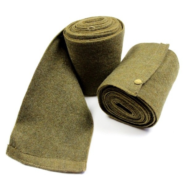 Commonwealth OD wool puttees / leg wraps - Wellington Fox