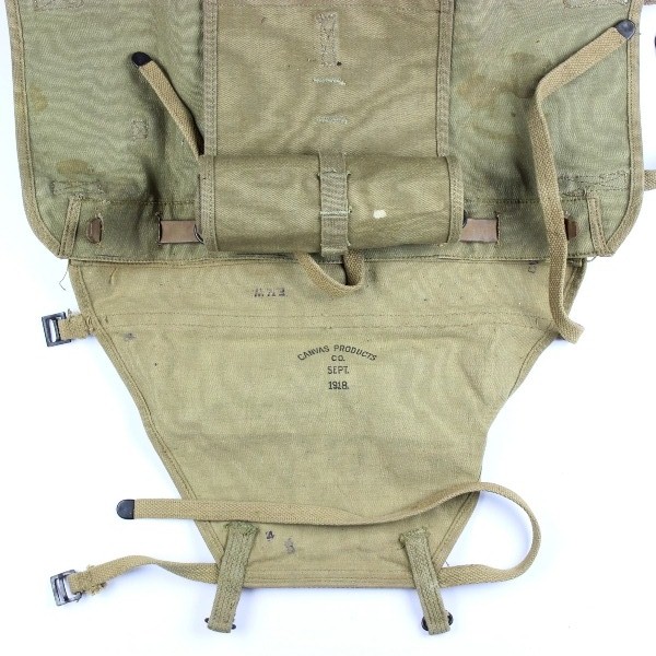 M1910 canvas haversack w/ complete mess kit - 1918
