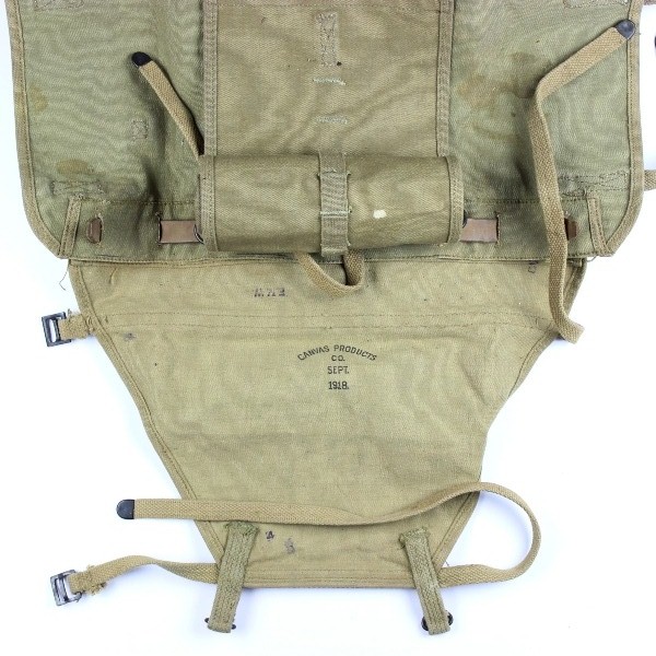 M1910 canvas haversack w/ complete mess kit - 1918