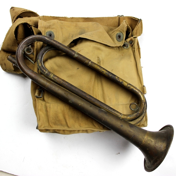 Gasmask w/ carrying bag and bugle lot