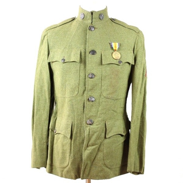 M1917 OD wool service tunic w/ WW1 victory medal - Air Service