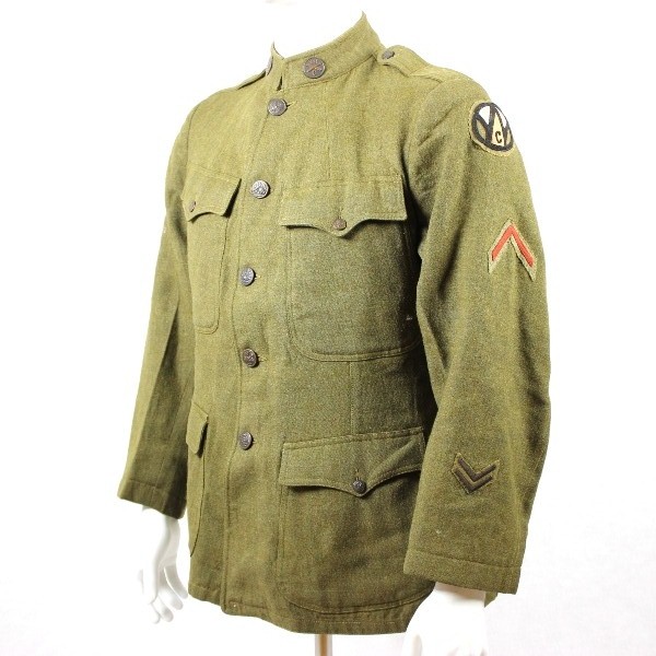 M1917 OD wool service tunic - 89th ID - 341st Artillery Bn - Co C