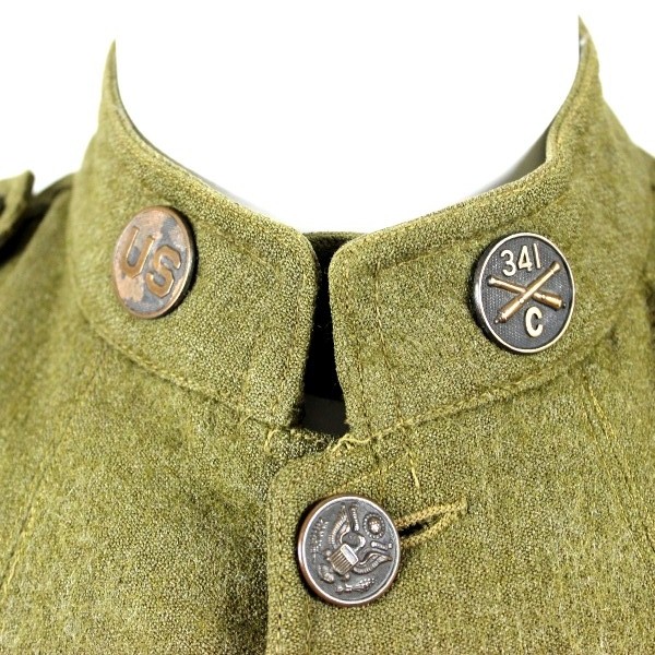 M1917 OD wool service tunic - 89th ID - 341st Artillery Bn - Co C