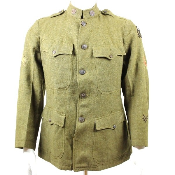 M1917 OD wool service tunic - 89th ID - 341st Artillery Bn - Co C