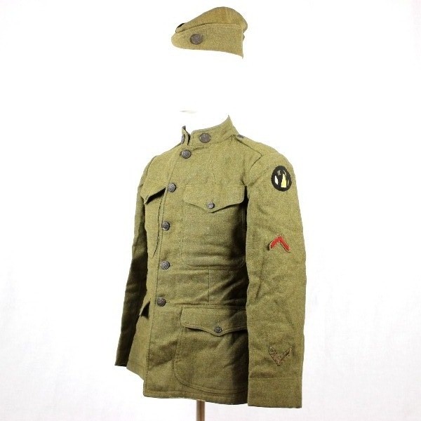 M1912 OD wool service tunic w/ cap - Signal Corps - 89th ID