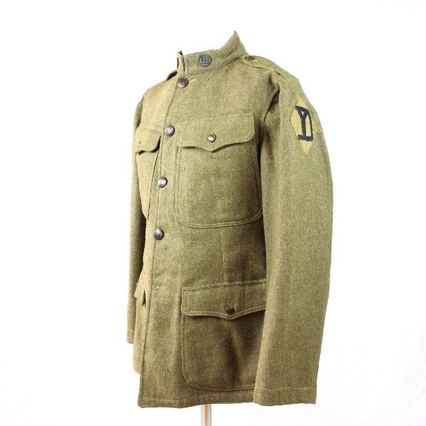 M1917 OD wool service tunic - 101st Engineer Bn - 26th ID Yankee