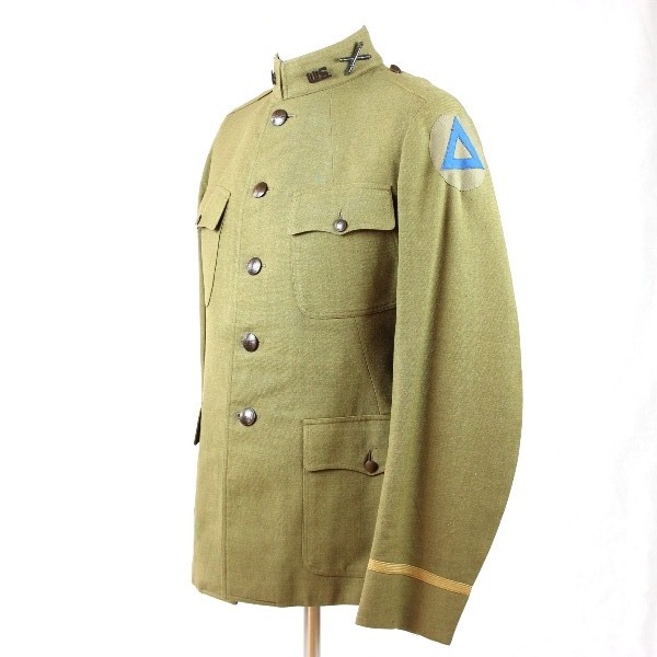 Custom tailored artillery officer OD wool tunic