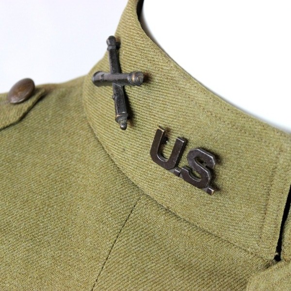 Custom tailored artillery officer OD wool tunic