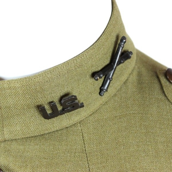 Custom tailored artillery officer OD wool tunic