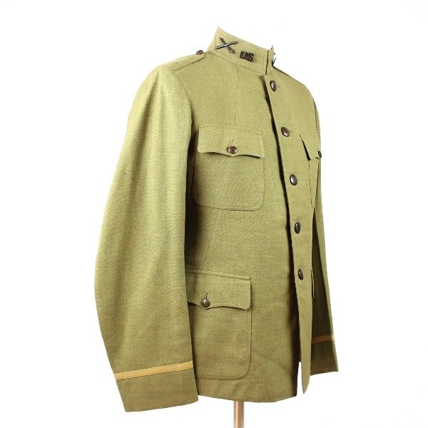 Custom tailored artillery officer OD wool tunic