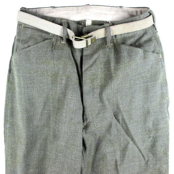 OD wool service trousers w/ belt - W30 L25