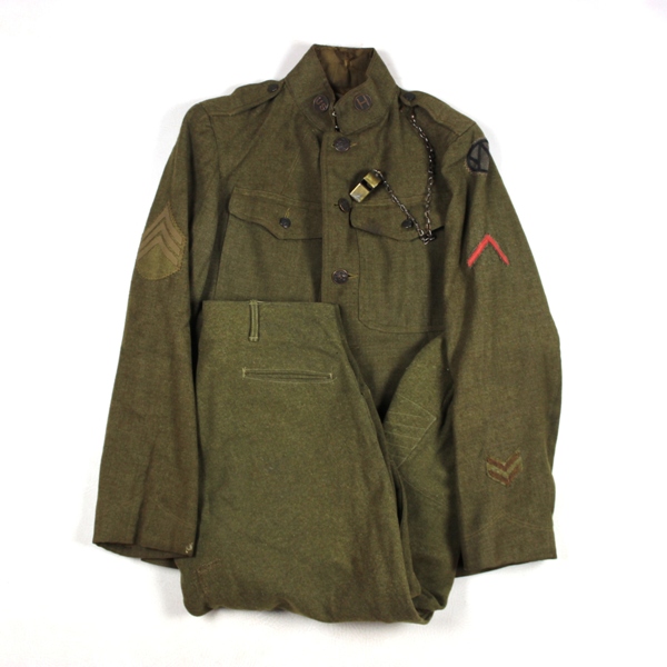 M1917 OD Wool service tunic  - 89th ID / Headquarters