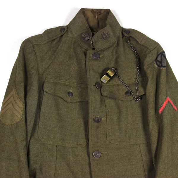 M1917 OD Wool service tunic  - 89th ID / Headquarters