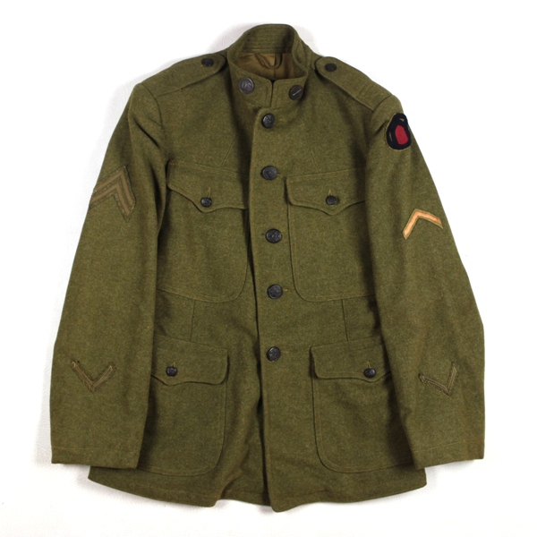 M1917 OD Wool service tunic - Artillery - 89th ID