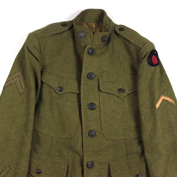 M1917 OD Wool service tunic - Artillery - 89th ID