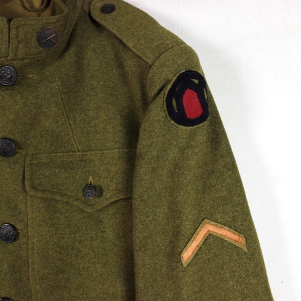 M1917 OD Wool service tunic - Artillery - 89th ID