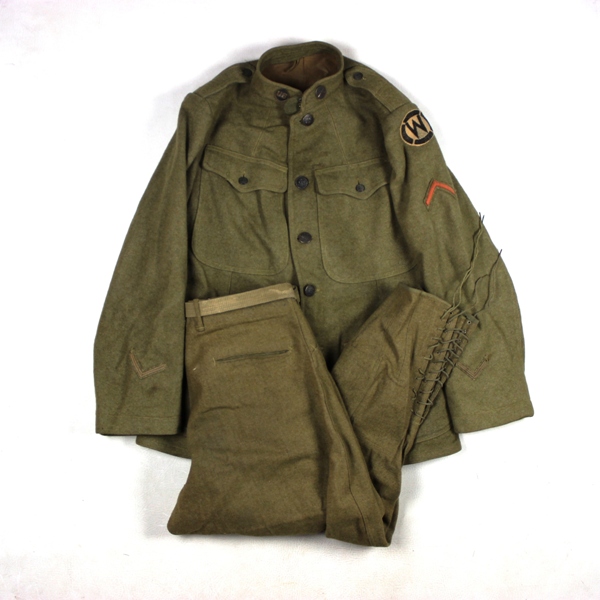 M1917 OD Wool service tunic  - 89th ID early variant