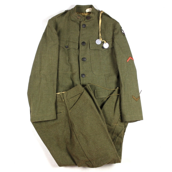 M1917 OD Wool service uniform - 341st FA Bn - 89th ID