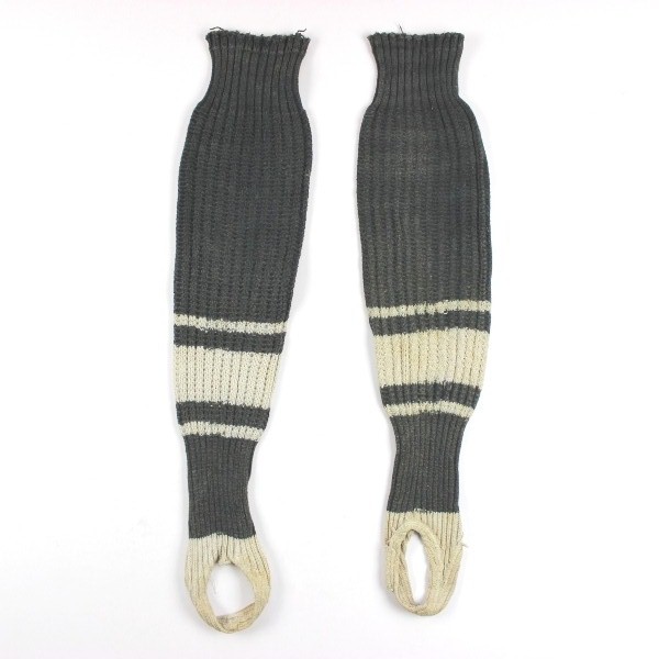 RAF blue & white wool knit leg warmers