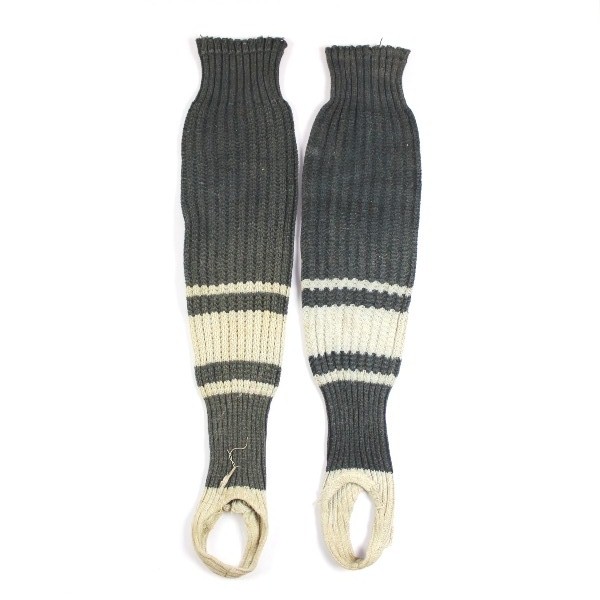 RAF blue & white wool knit leg warmers