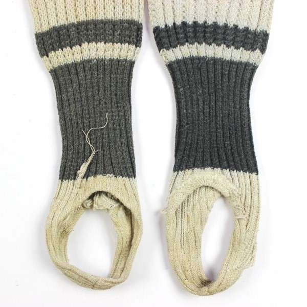 RAF blue & white wool knit leg warmers