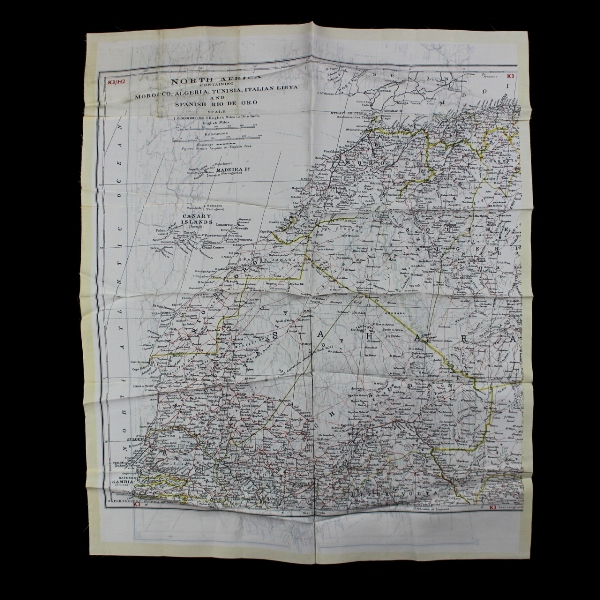 RAF Air Ministry K3/H2 escape silk map - Spain / N. Africa