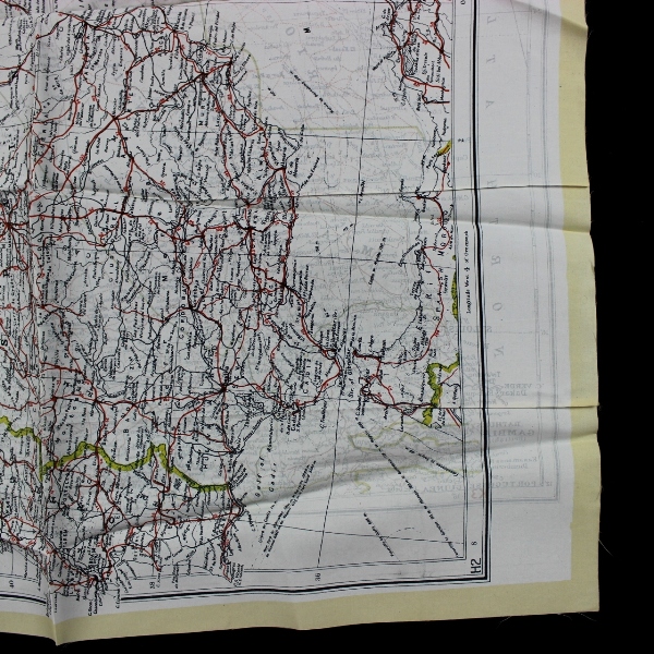 RAF Air Ministry K3/H2 escape silk map - Spain / N. Africa