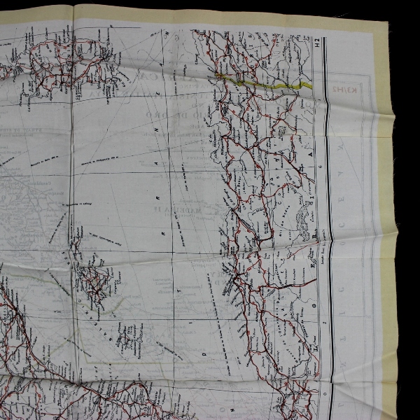 RAF Air Ministry K3/H2 escape silk map - Spain / N. Africa