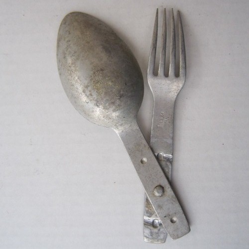 German WW2 folding field Cutlery set