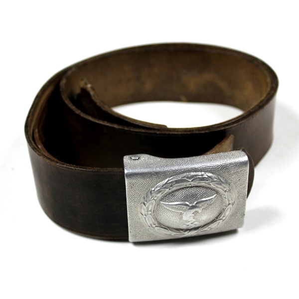 Luftwaffe EM NCO belt buckle w/ leather belt