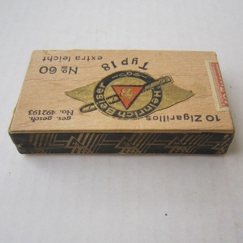 German WW2 Heinrich Beiser Type 18 box of 10 Zigarillos