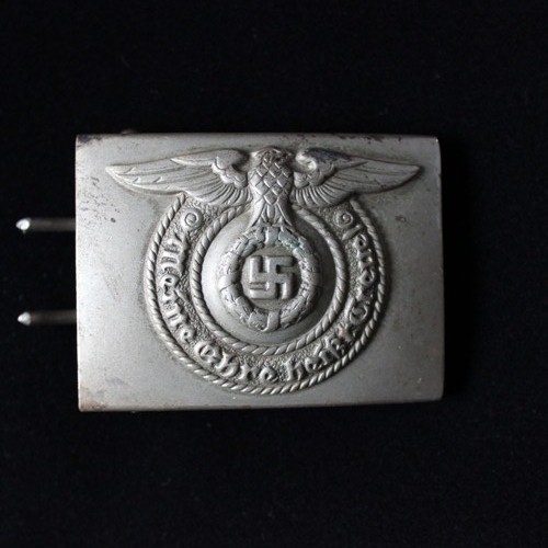 Early EM/NCO SS nickel - silver belt buckle - unmarked.