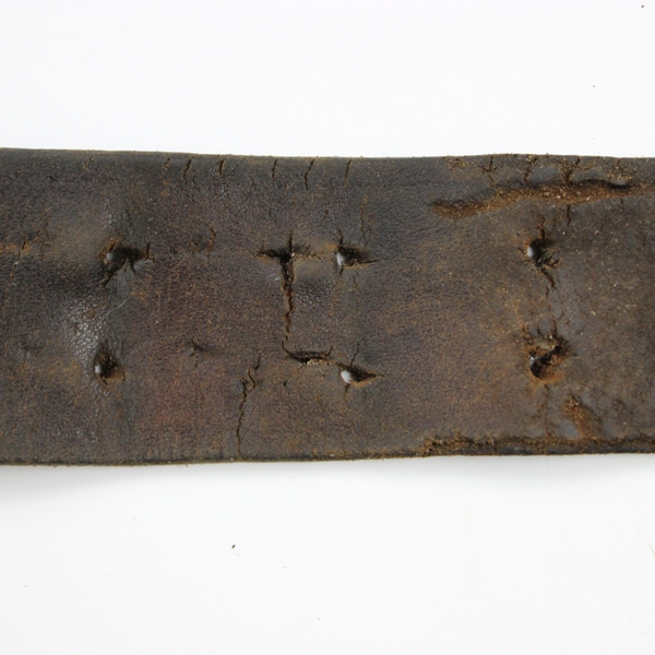 Luftwaffe EM/NCO’s denazified steel belt plate with leather tab and belt