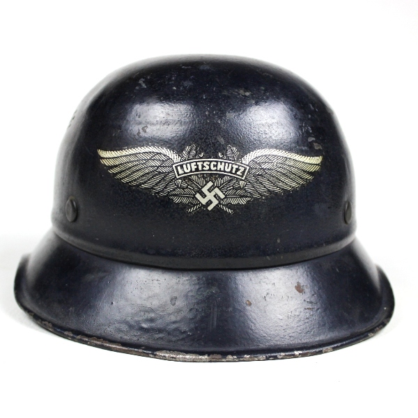 Luftschutz (Civil Defense) steel helmet w/ leather liner