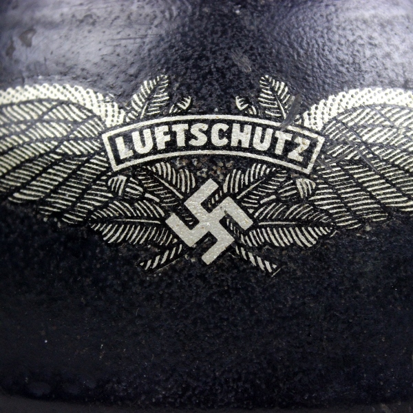 Luftschutz (Civil Defense) steel helmet w/ leather liner