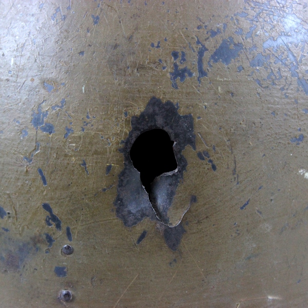 IJN / Naval landing forces type 90 helmet w/ bullet hole