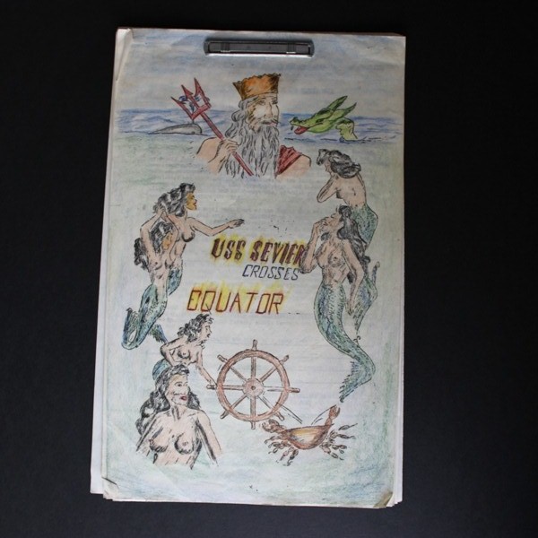 USS Sevier (APA-233) photo album / pennant / Document lot / Misc.