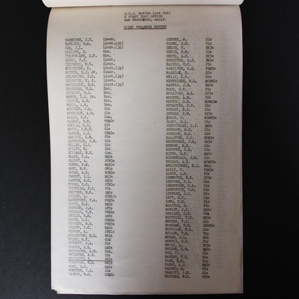 USS Sevier (APA-233) photo album / pennant / Document lot / Misc.