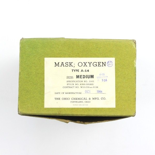 USAAF A14 oxygen mask w/ original box and accessories