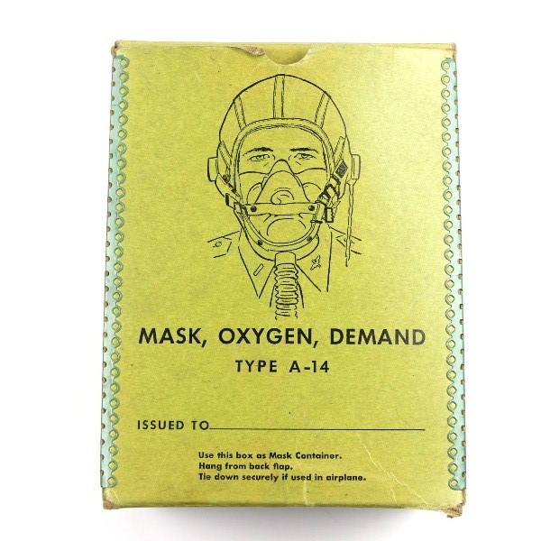 USAAF A14 oxygen mask w/ original box and accessories