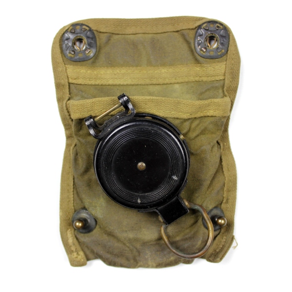 W. & L. E. Gurley lensatic compass w/ waterproof pouch